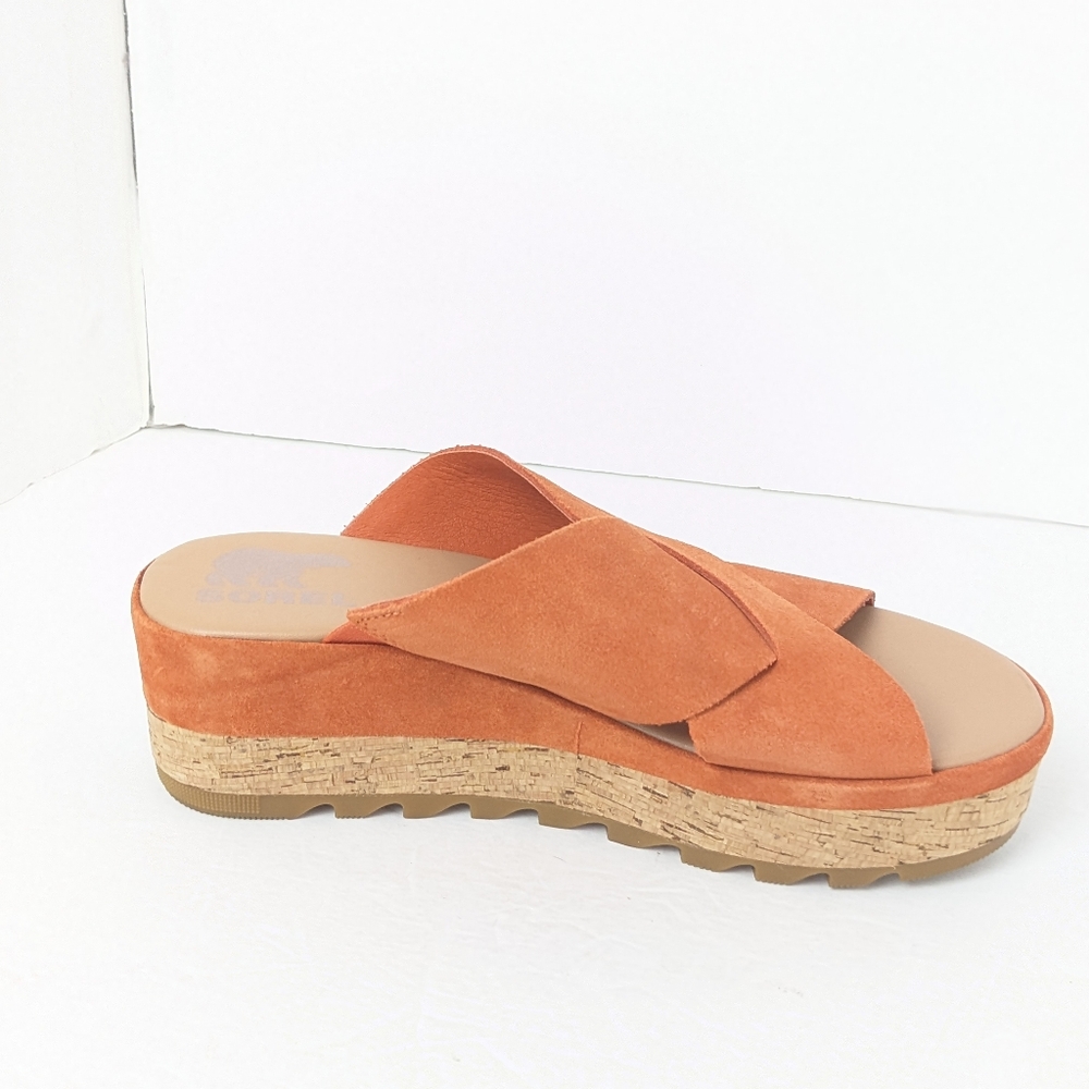 Sorel Orange Suede Cameron Sandals - Picture 11 of 16